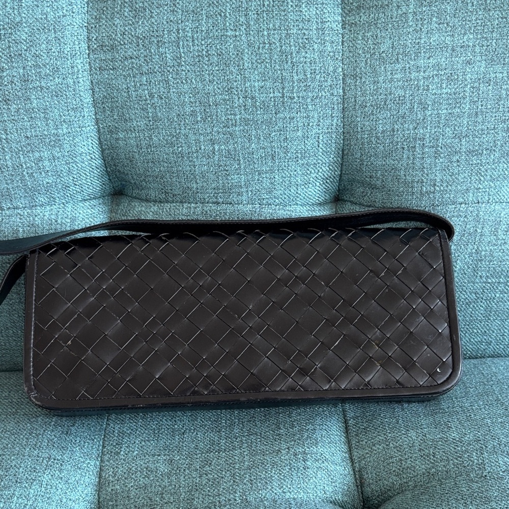 Chic Black Woven Clutch